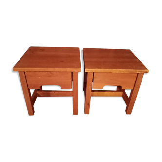 Pair of wooden bedside tables