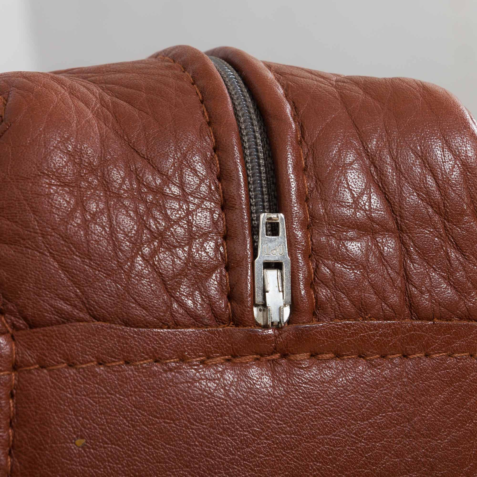 Brown aniline leather sofa, 1970/80s