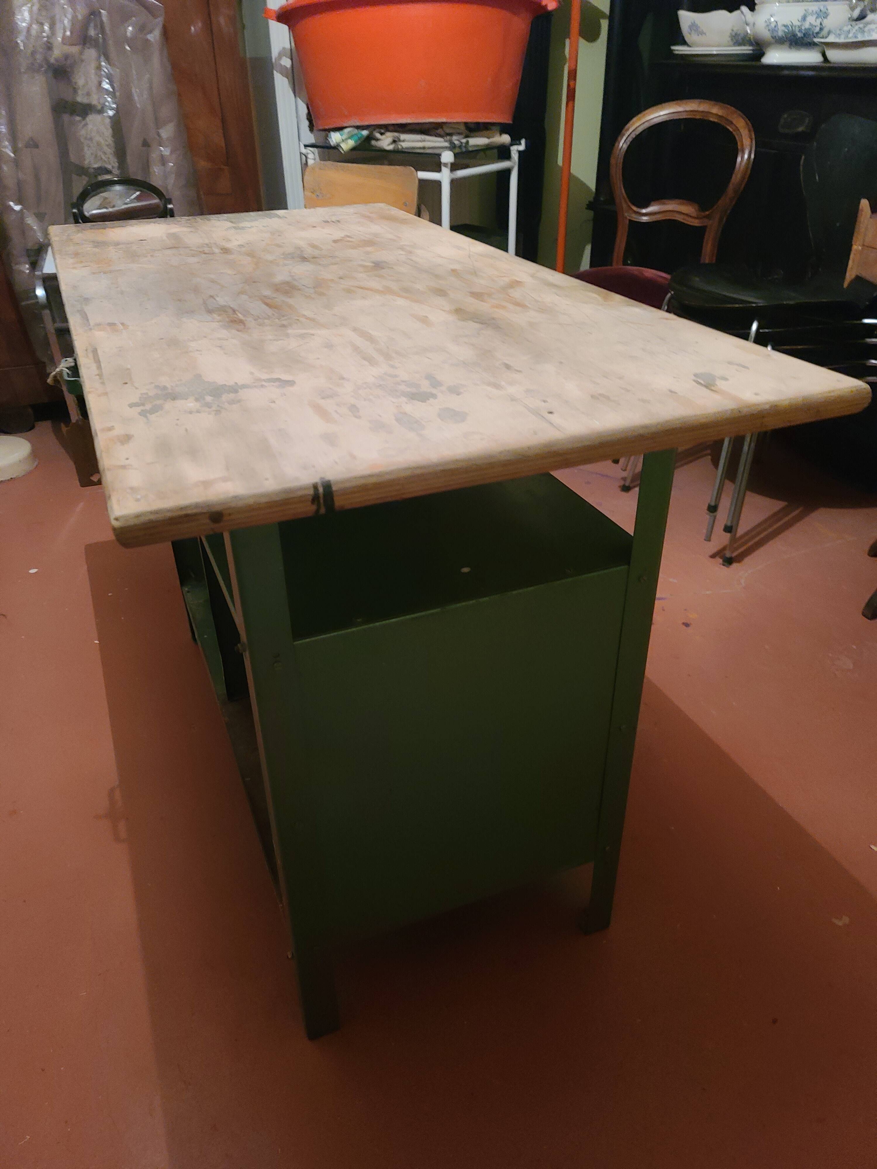 Wood and metal workbench