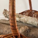 Vintage Rattan Log Basket