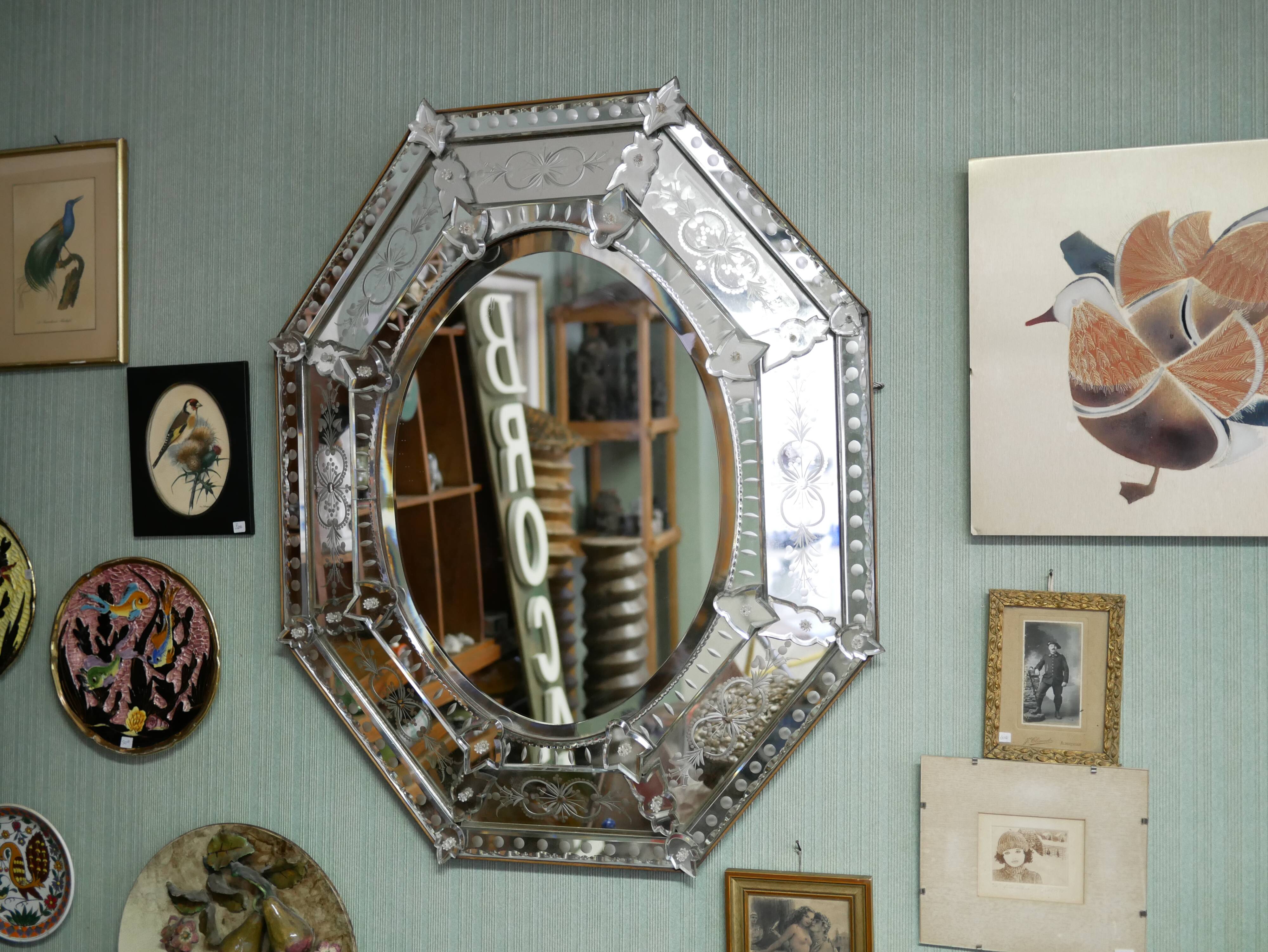 Antique Venetian mirror 86cm x 70cm