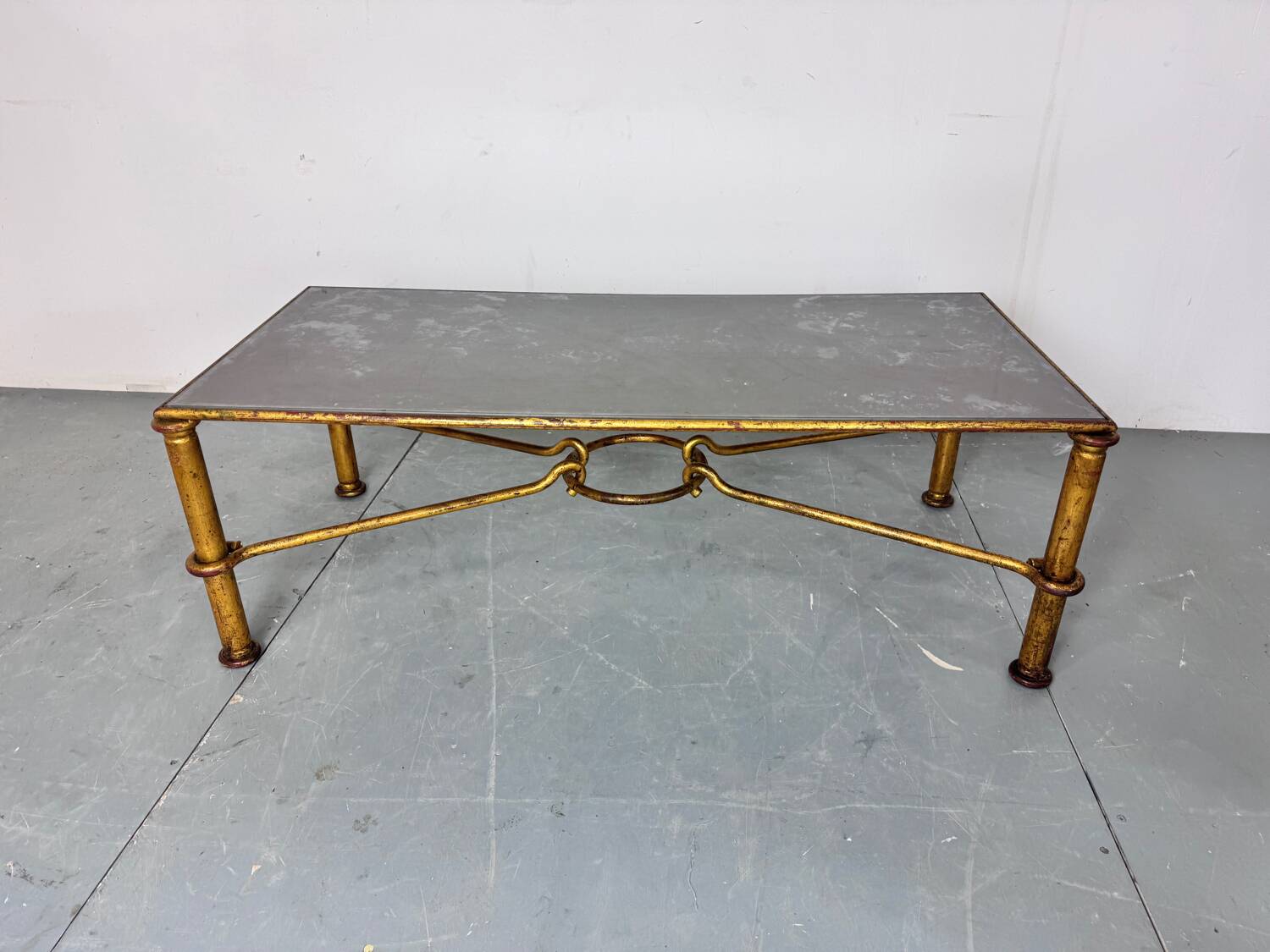 Gilded Regency coffee table by Giovani Banci for Hermès, Italy, 1970s