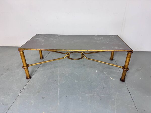 Table basse en laiton de style Régence par Giovani Banci pour Hermès, Italie, années 1970.