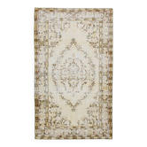 Tapis persan à motif oriental crème et beige 5x8, 150x250 cm