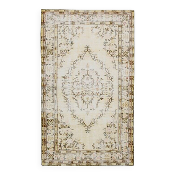5x8 Cream & Beige Oriental Pattern Persian Rug, 150x250Cm