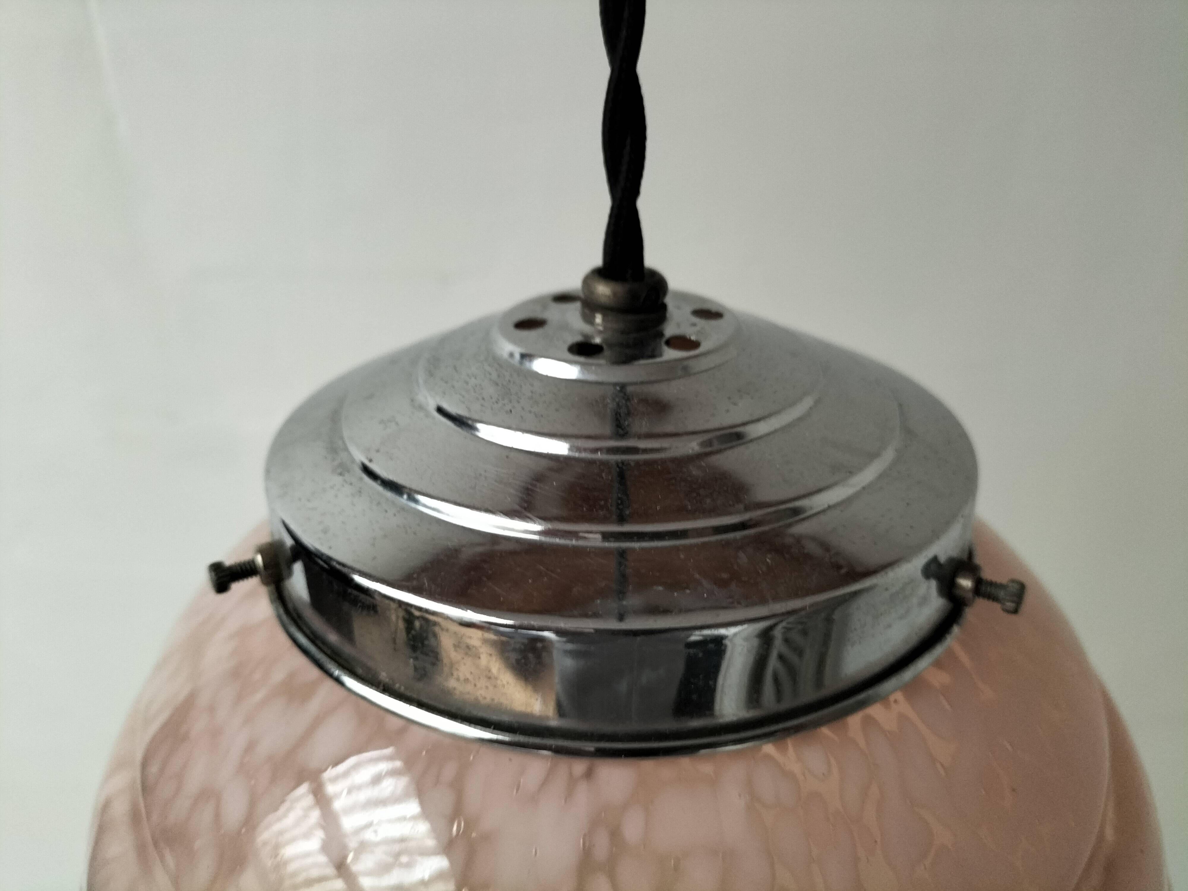 pink opaline pendant light