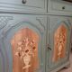 GREEN BRONZE AND WOOD BUFFET WITH MARQUETRY
