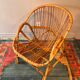 Rattan basket armchair 60s