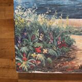 20th century oil on canvas by E.Dulau "View of the Côte d'Azur"