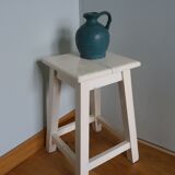 Square workshop stool painted white