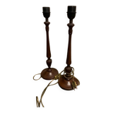 2 walnut lamp bases