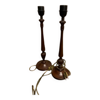 2 walnut lamp bases
