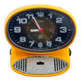 Japy yellow vintage space age alarm clock radio from the 70s