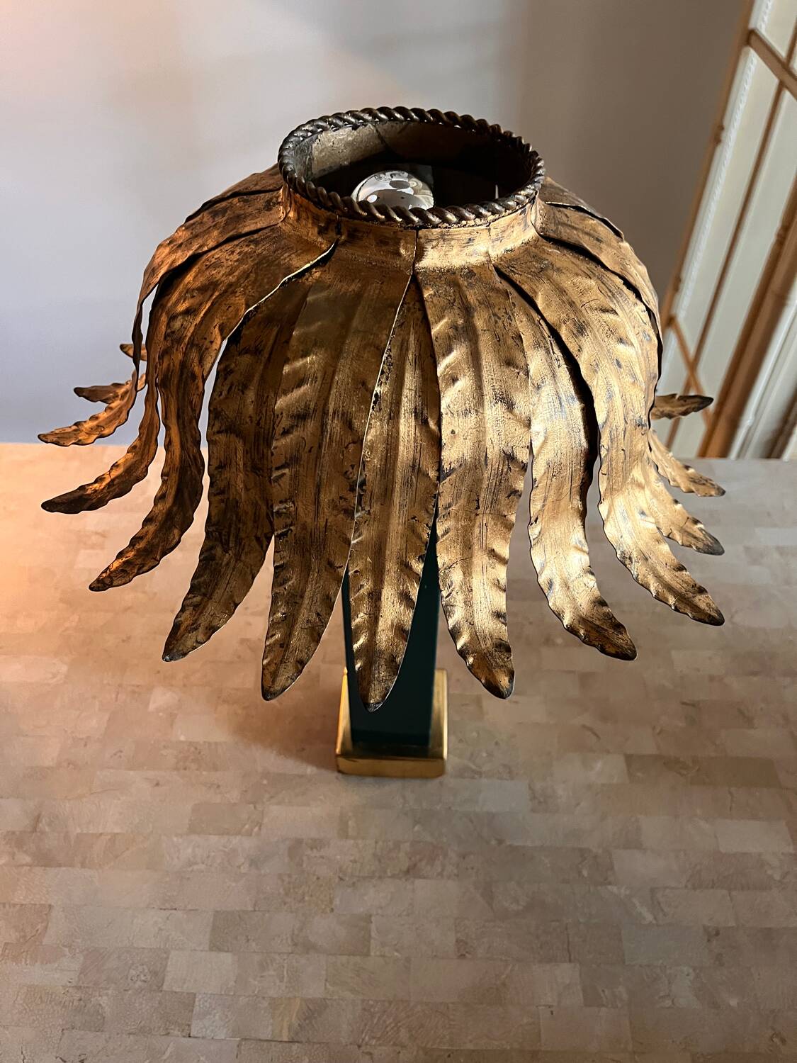 Palm lampe de table attribuée Maison Jansen