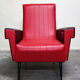 Vintage armchair Rockabilly rare reclining version with ashtray