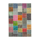 Tapis de patchwork turc surteint fait à la main 205 cm x 300 cm