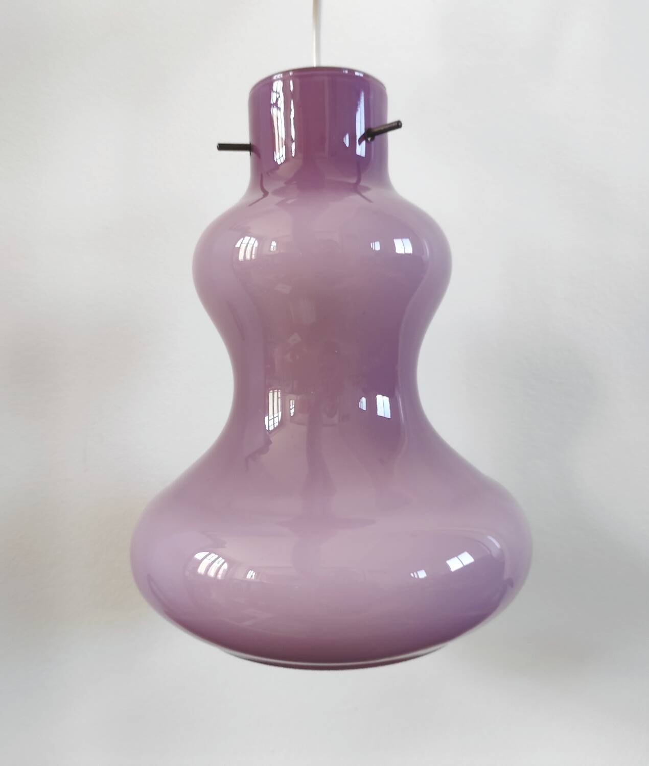 Vintage opaline Murano pendant light - Massimo Vignelli for Visto
