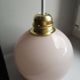 Suspension walker old opaline white globe spirit night light 1930 Art Deco TBE Ø 13 cm pink