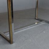 Vintage table 1970 chrome metal and glass