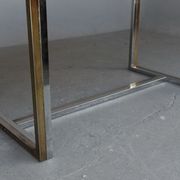 Vintage table 1970 chrome metal and glass