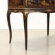 Antique Chinese-style walnut drop-leaf secretary cabinet, Italy, 20th century.
