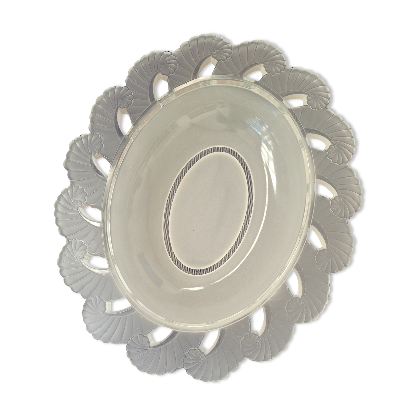 Important cut or mid-table signed Verlys, art deco