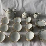 Service of 39 cups cups under pourer cups milk pot and sugar bernardaud porcelain Limoges