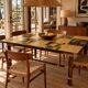 Dining table in stained rattan, bamboo and ceramic - audoux & minet