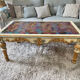 Baroque style coffee table colored glass
