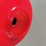 Red UFO glass lamps from the early 90s, Danish and made by Design Light