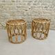 Paire de tabourets en rotin, vers 1960