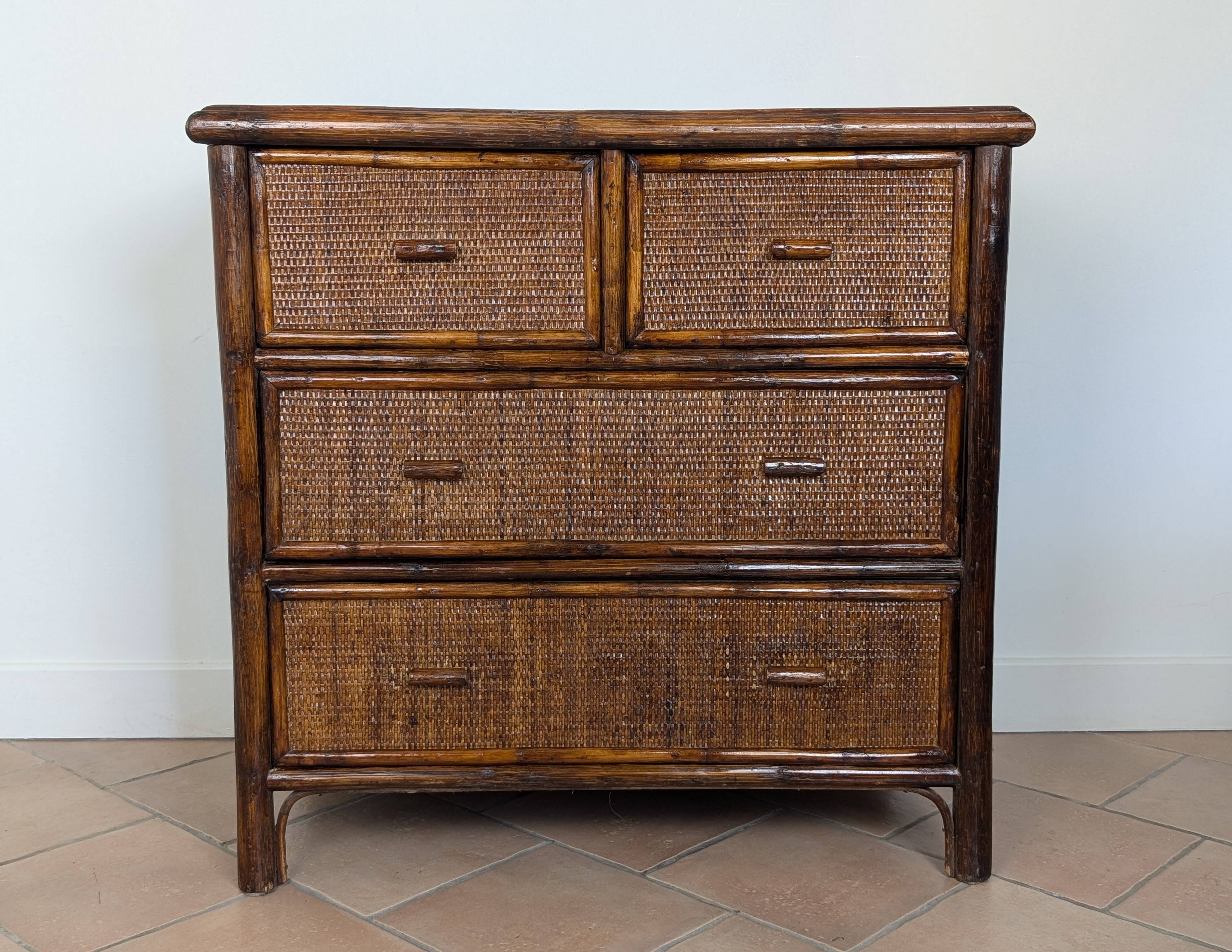Commode bambou et rotin