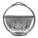 Art Deco sugar bowl, glass, silver-plated brass, Poland, 1920s