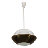 1950s Czechoslovak brass pendant with opaline glass diffuser