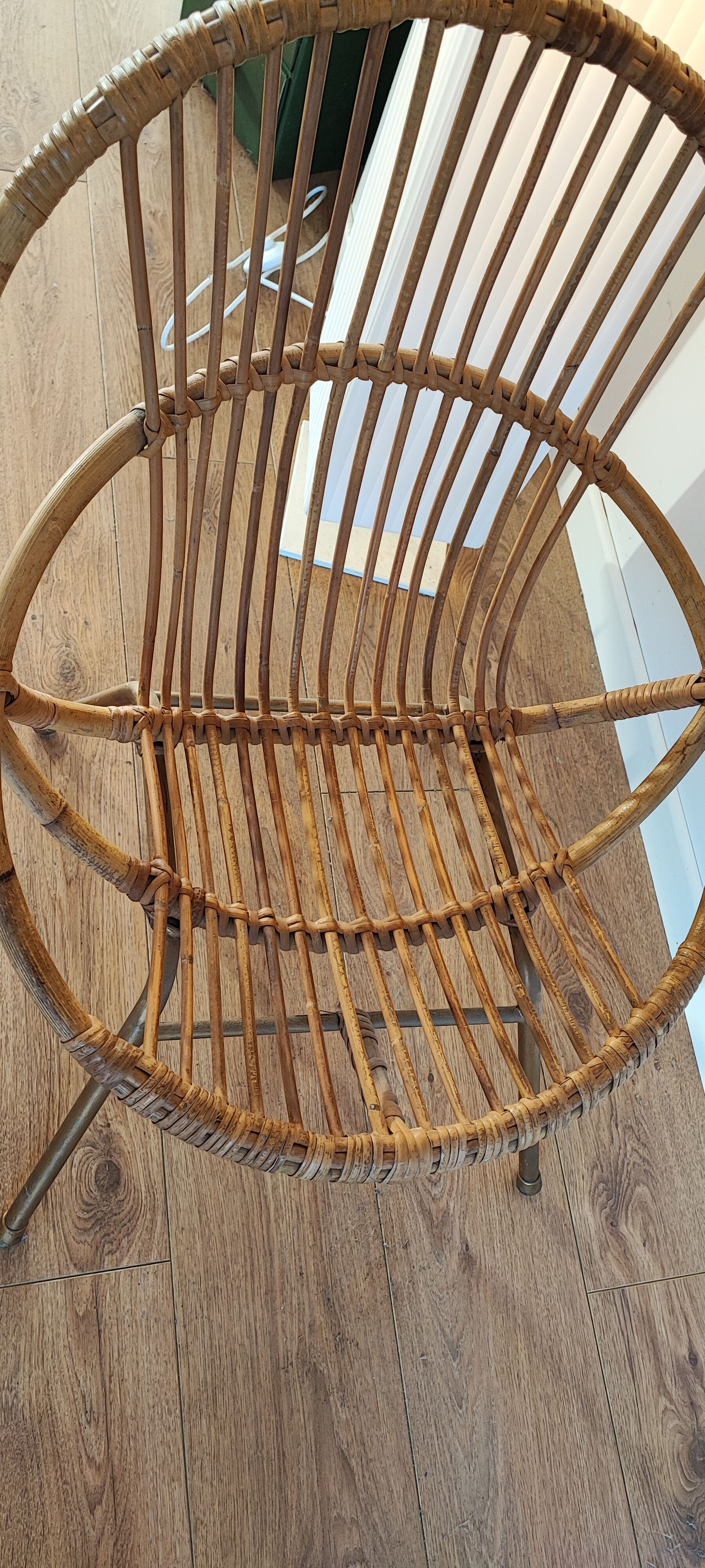 Rattan shell armchair