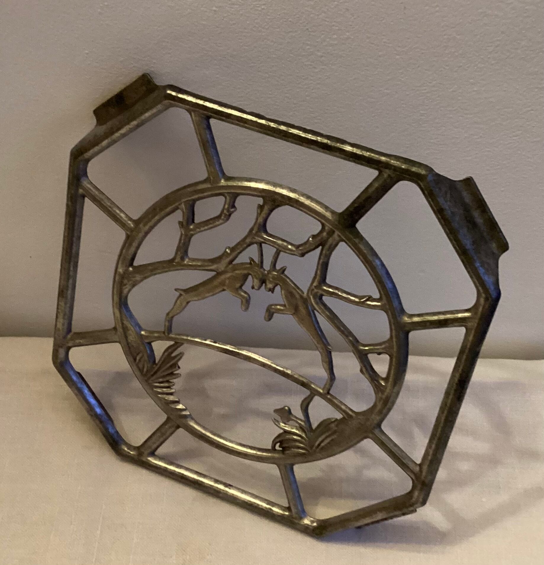 Old underplate decorations aluminum deer - vintage