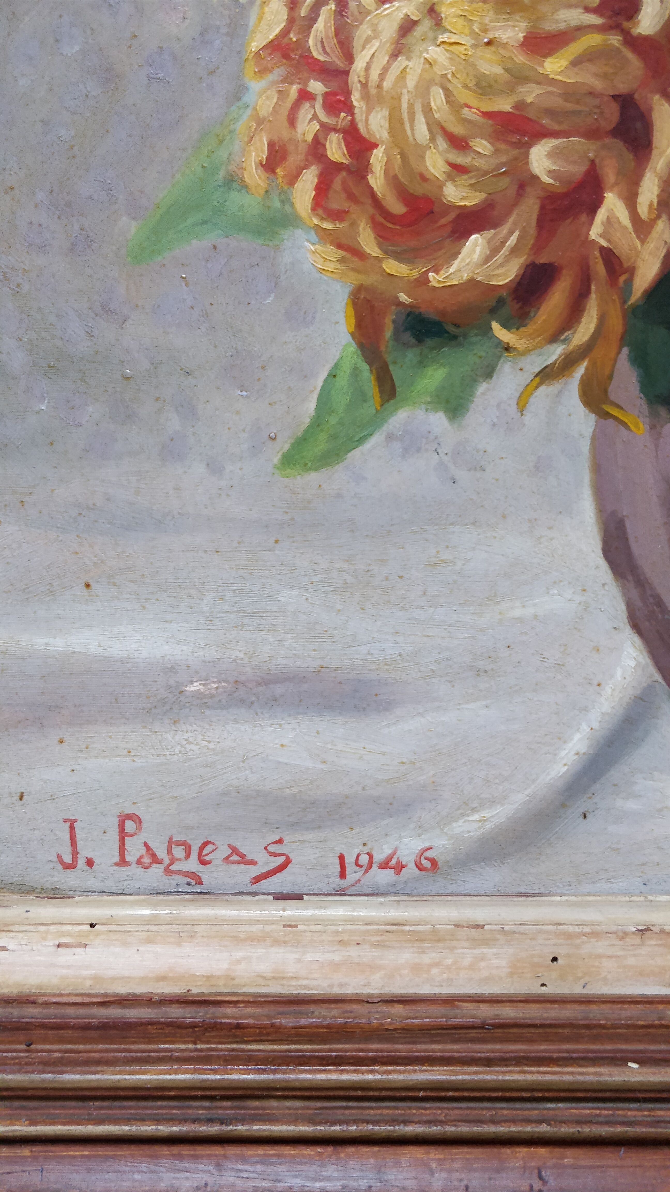 Peinture bouquet de fleurs encadrée