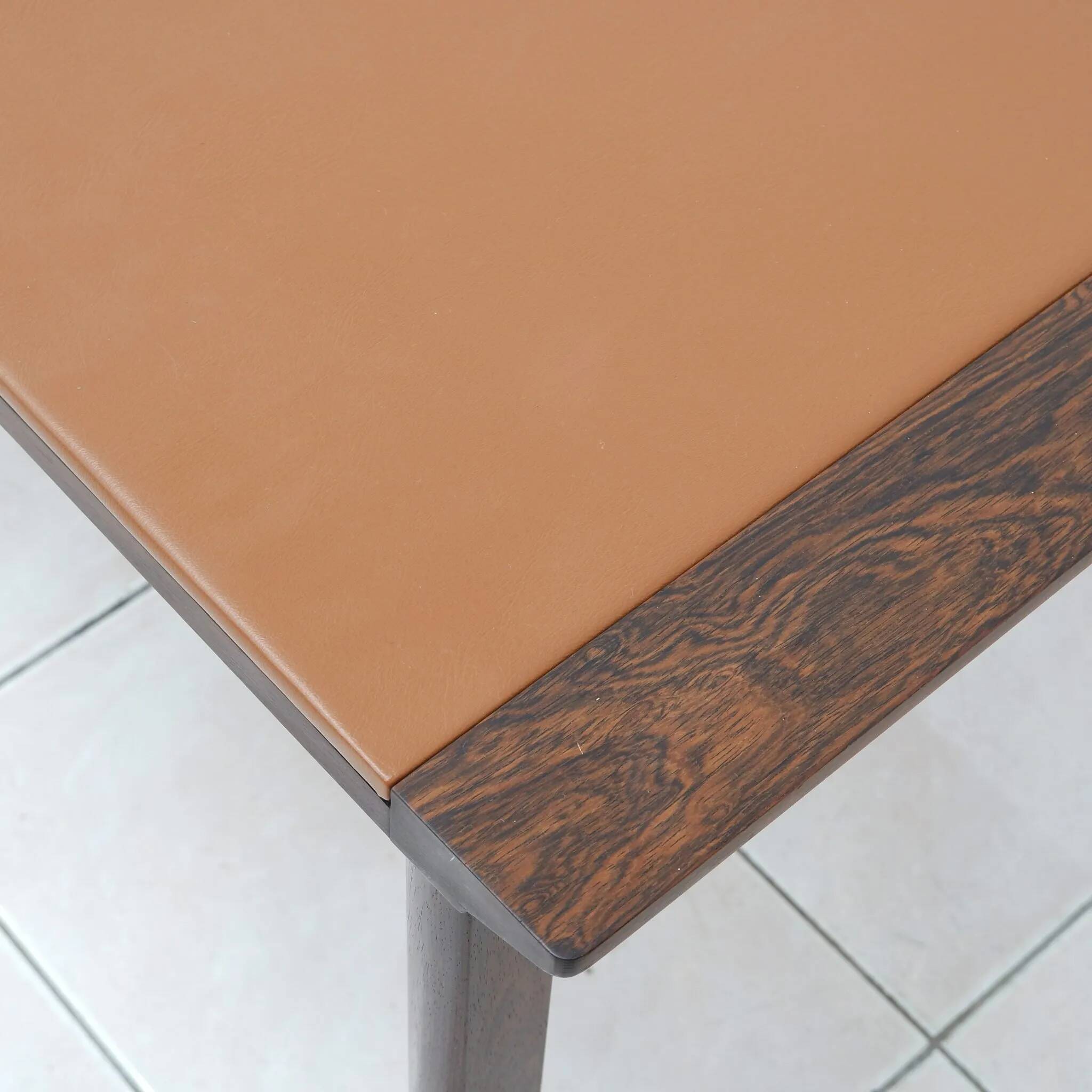 Rosewood and Leather Coffee Table by Hans Olsen