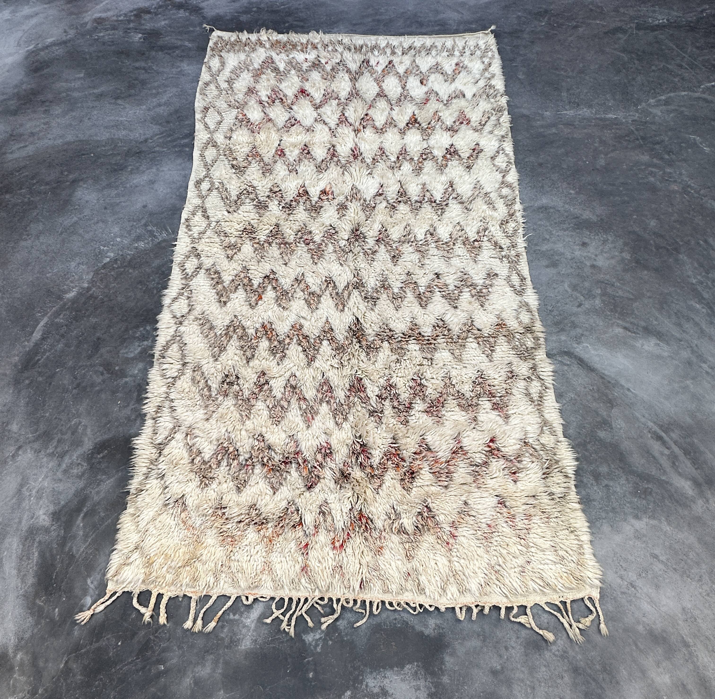 White Marmoucha Moroccan rug - 194 x 347 cm