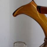 Glass and wicker decanter