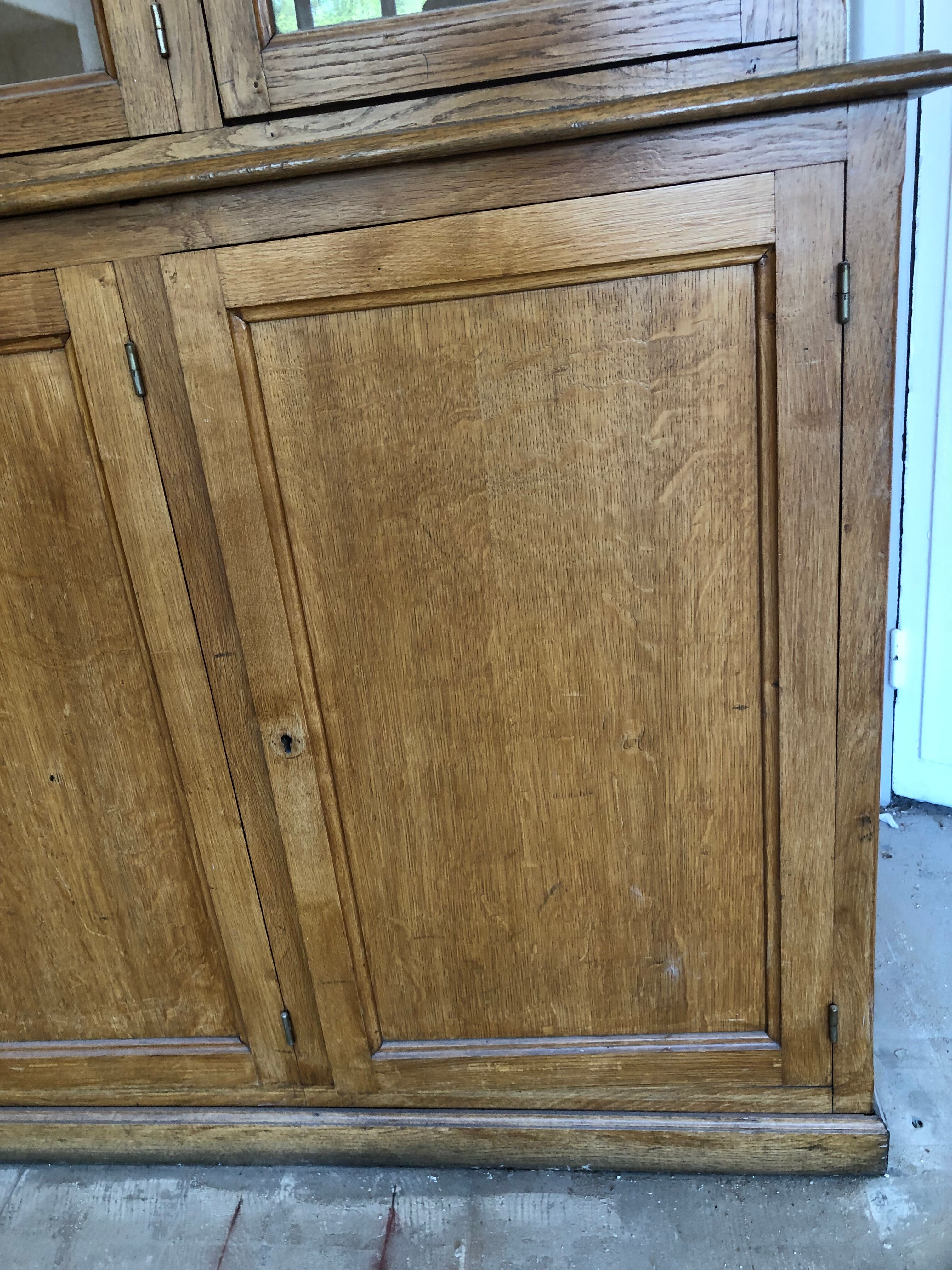 Large corner bookcase or pair of oak bookcases