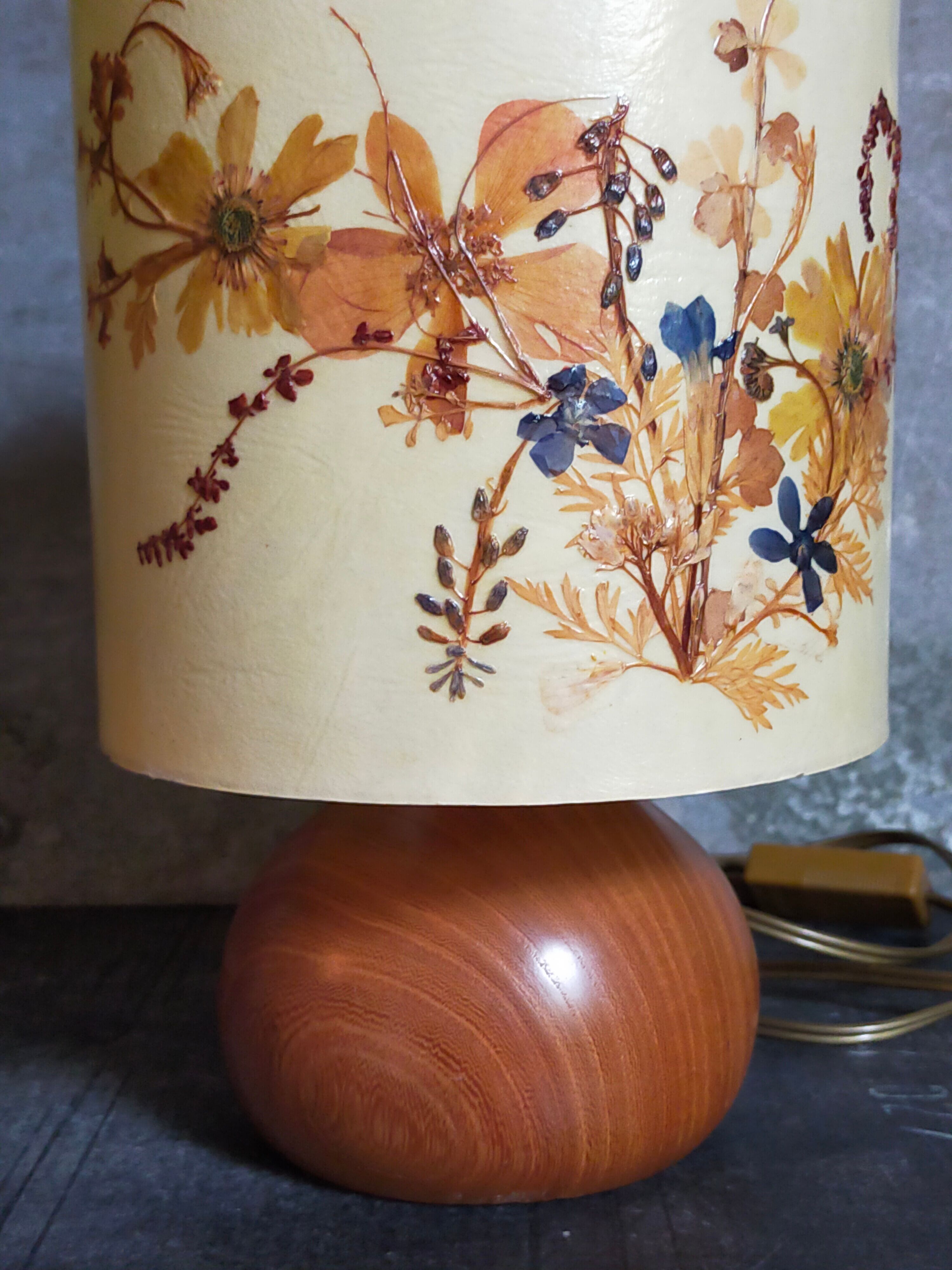 Lampe de chevet en bois vintage