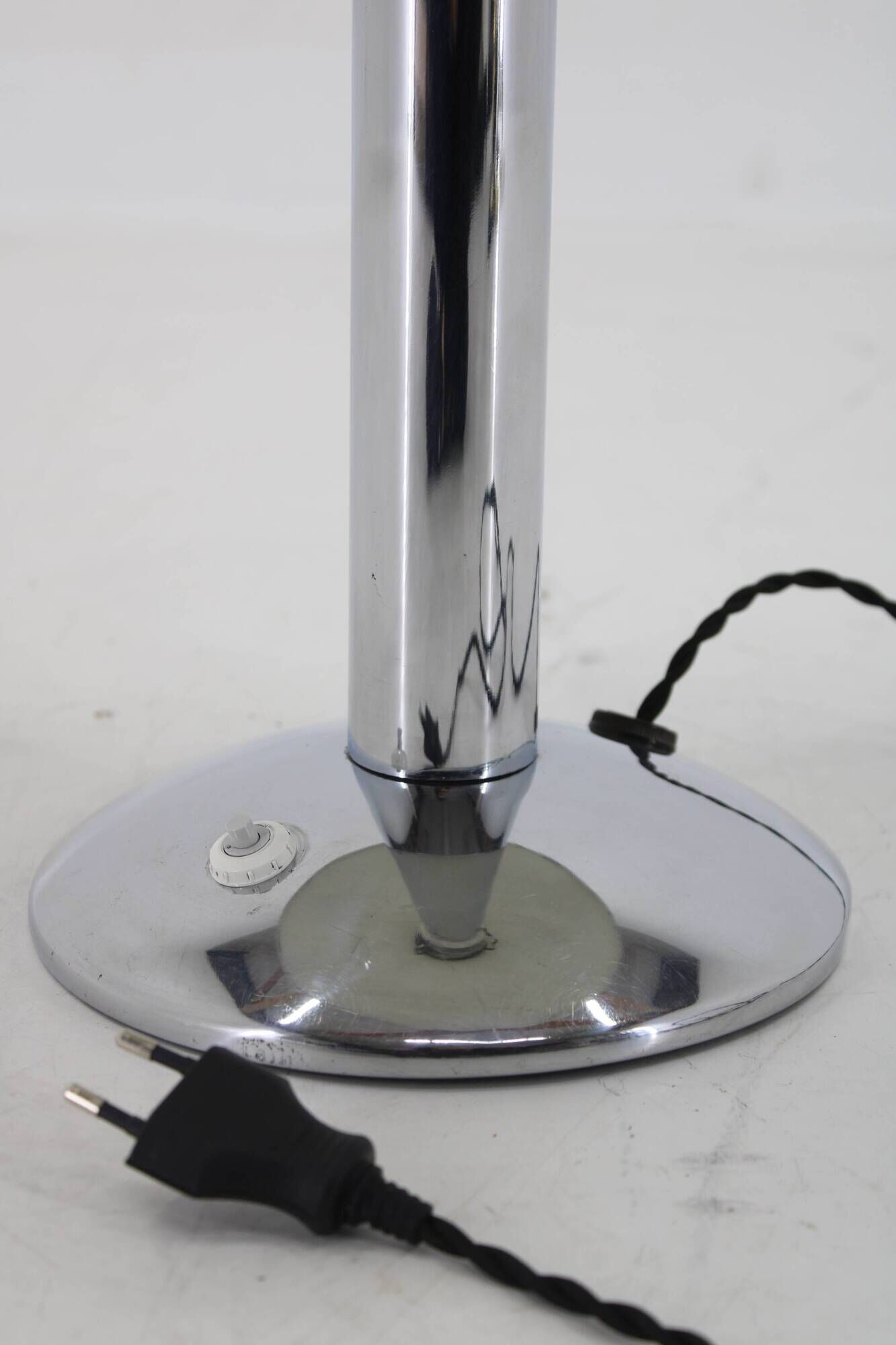1930s Art Deco Chrome Plated Table Lamp , zechoslovakia