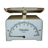 Helvetia kitchen scale with enamelled plate