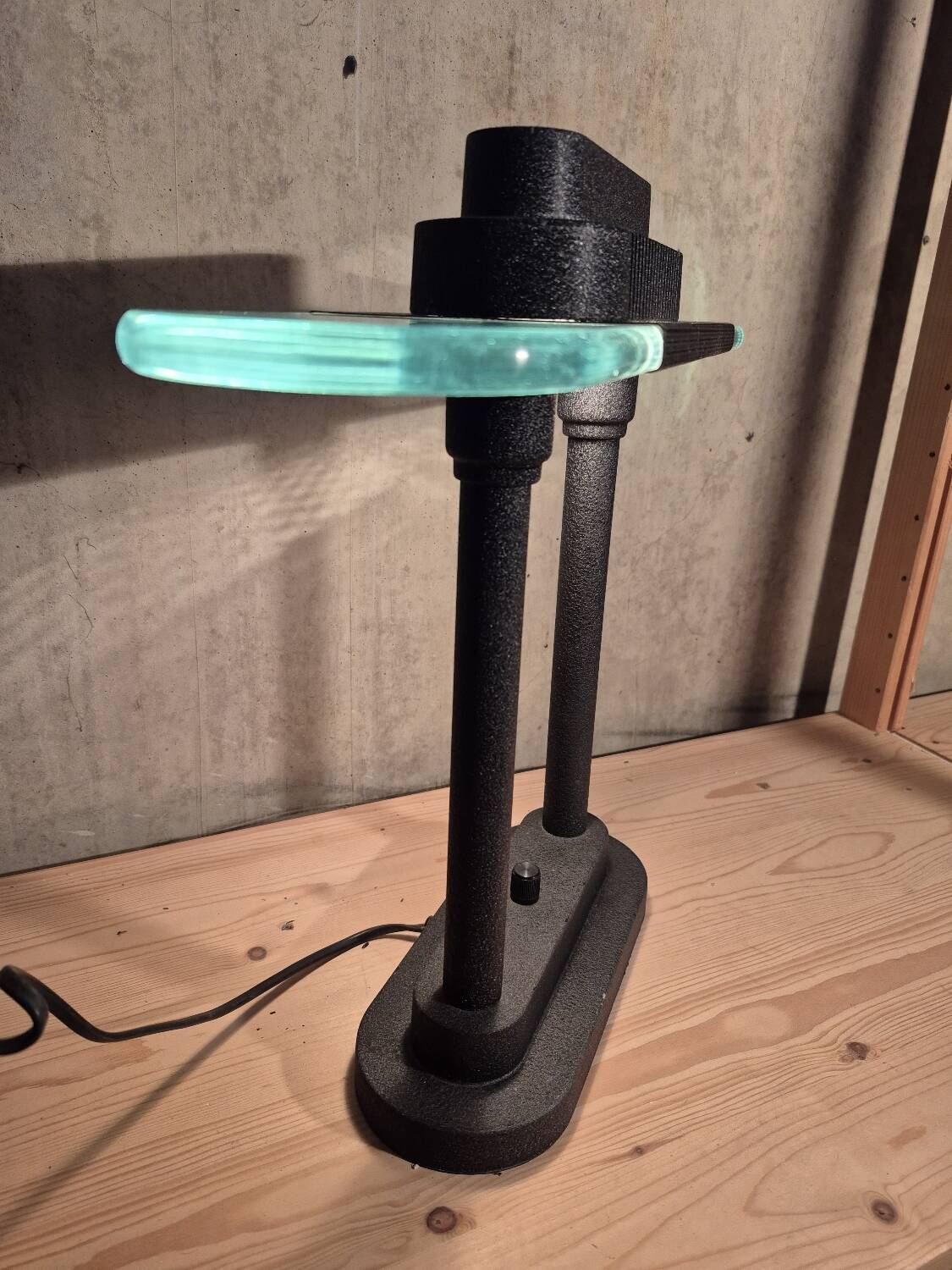 Lampe de banquier postmoderne Robert Sonneman années 1980 noire