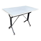 Table de bistrot vintage plateau moucheté