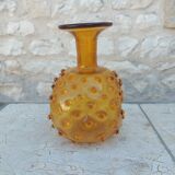 Vase herisson , vintage amber color