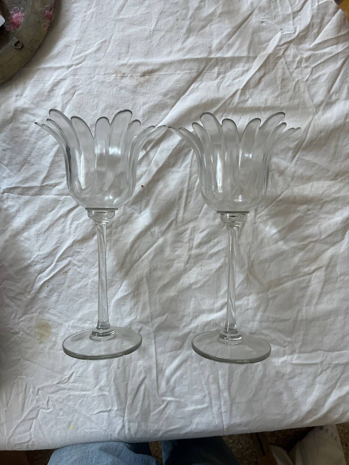 Candle holder glass set
