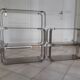 Modular wall shelves design 70s in smoked glass and brushed steel