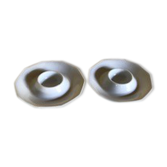 Lot of 2 white porcelain cockroaches